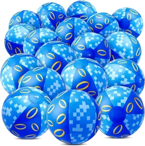 with Gold Ring Print Themed Birthday Party Favors for Swimming Pool Beach Cartoon Gifts Summer Party Decorations 18 Pack Blue and Golden Rings Beach Balls for Kids Bulk 12 Inch interval precede lace Blue 