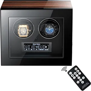 with High-Gloss Lacquer$ with Remote Control Built-in Illumination$LCD Touch Screen Extremely Silent Motor (9 0) () Luxury Watch Winder for freshly 2/4/6/9 Automatic Watches$ Piano Finishing Wood 