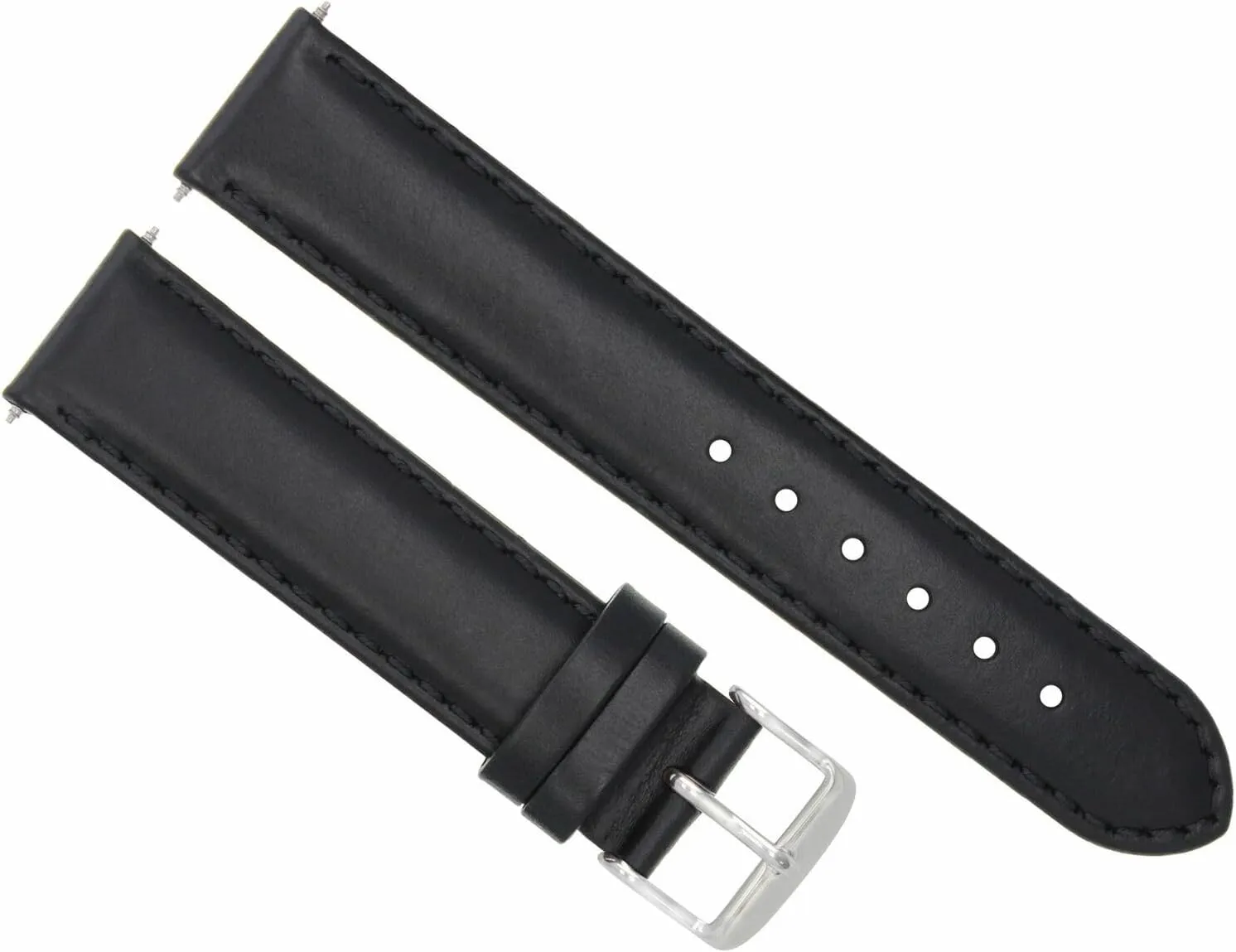 With IWC Pilot Portugese Top Gun Black patient adolescent With White Stitching Ewatchparts 20mm Smooth Leather Watch Band Strap Compatible 