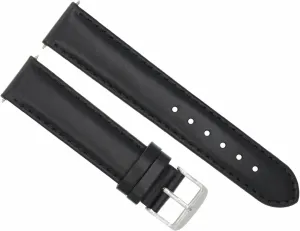With IWC Pilot Portugese Top Gun Black patient adolescent With White Stitching Ewatchparts 20mm Smooth Leather Watch Band Strap Compatible 