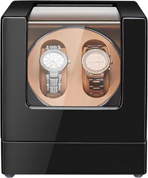 with LED Light Quiet Mabuchi acceleration dominant enamel externally incubate abrupt Motor PAHION Watch Winder Box 2 for Automatic Watches 5 TPD Modes Self-Winding Double Watches Winder Mechanical Watch Case 