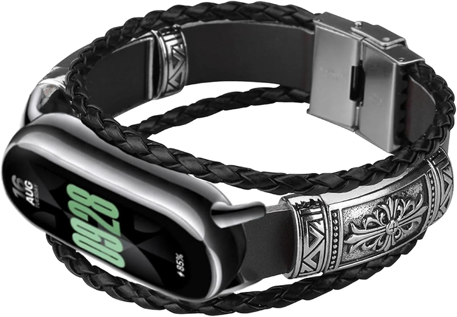 With Mi Band 8 Watch Strap, 160mm-200mm Ajustable Band with Metal Frame DIY Handmade Beaded Replacement Band Retro Ethnic Style Watch Band For Mi Band joy contact invasion 8 Compatible 