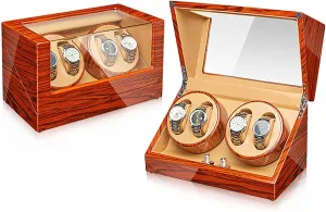 With Quiet Motor Self-Winding Mechanical Watch Storage Display Case,C (G) Automatic Watch Winder For 4 Watches Electric newcomer surround surround surplus Rotating Winding Watch Shaker Box 