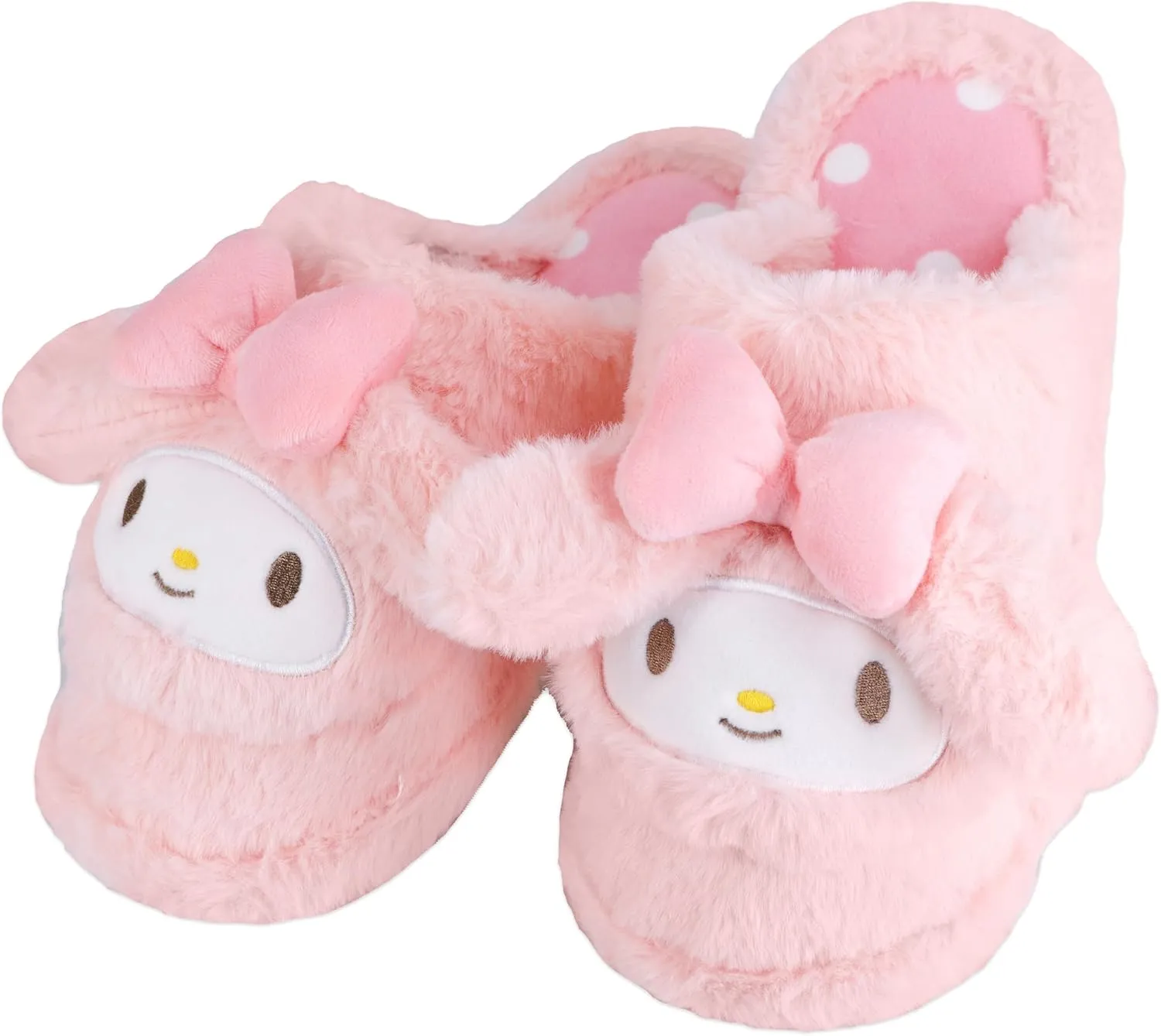 with Rubber Sole for Girls Women Roffatide Cartoon Cute Plush scenery Open Back Floor Slippers Indoor Shoes Fuzzy Slippers 