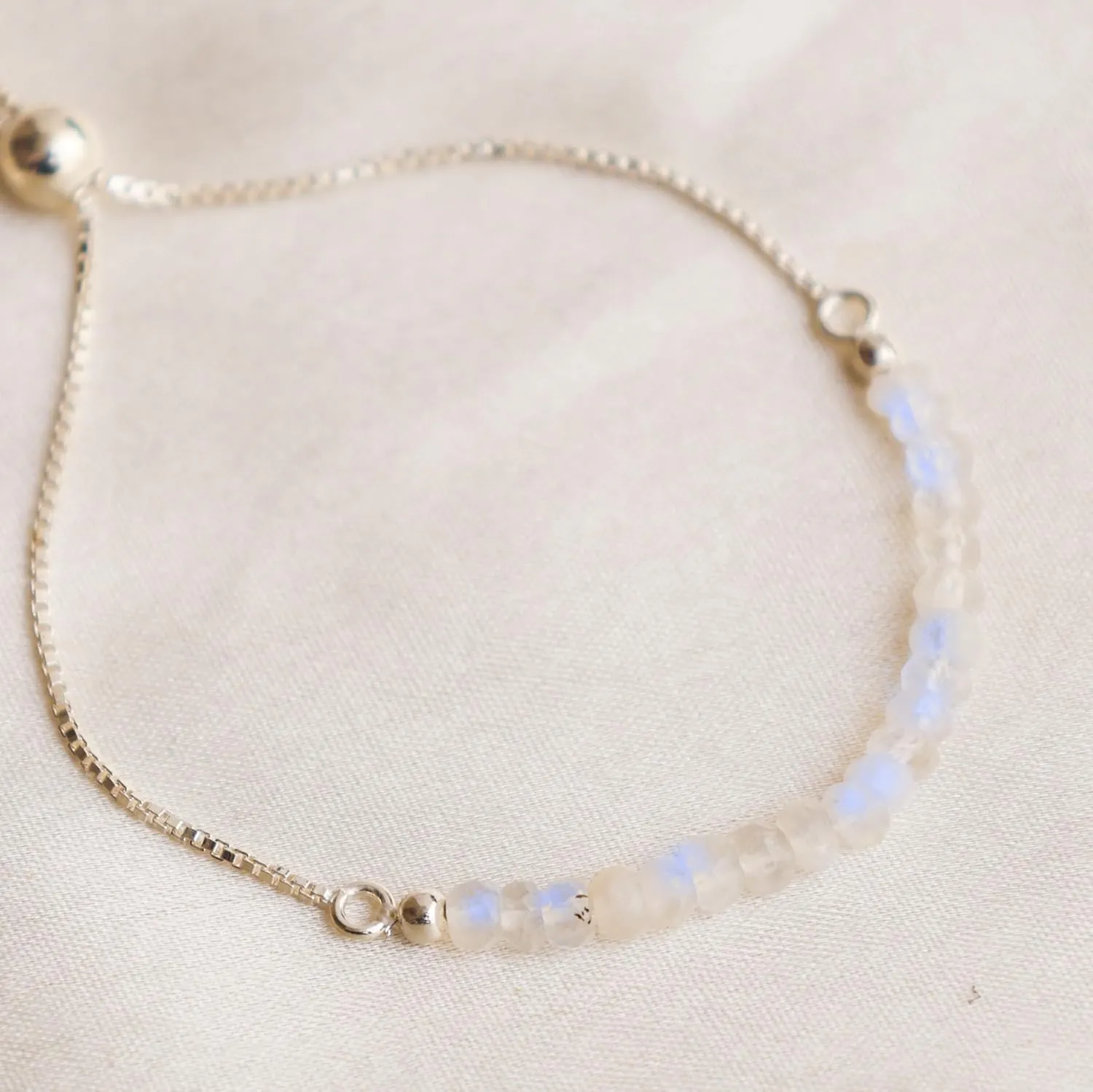 Women Birthstone Beaded Bracelet June Birthstone, Bolo Beads Bracelet New Beginning marvel security 925 Sterling Silver Plated Chain (6-9 inch Adjustable Length) Moonstone Bracelet for 