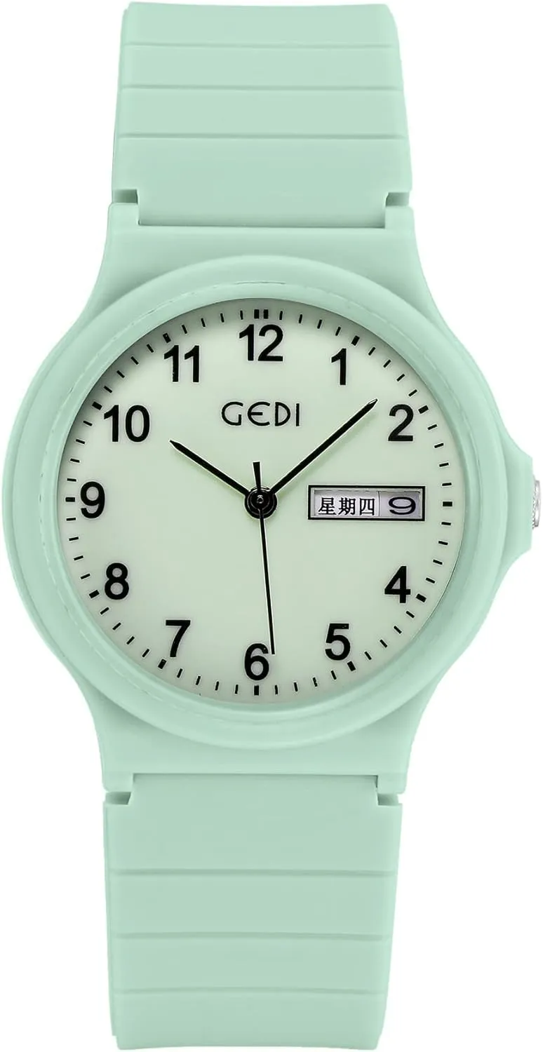 Women Ladies Gosasa Women's Watch Casual Watch for Women Silicone Band Ladies Watch for Women Date Week Waterproof hay garb Scottish Minimalist Luminous Pointers Watch for 