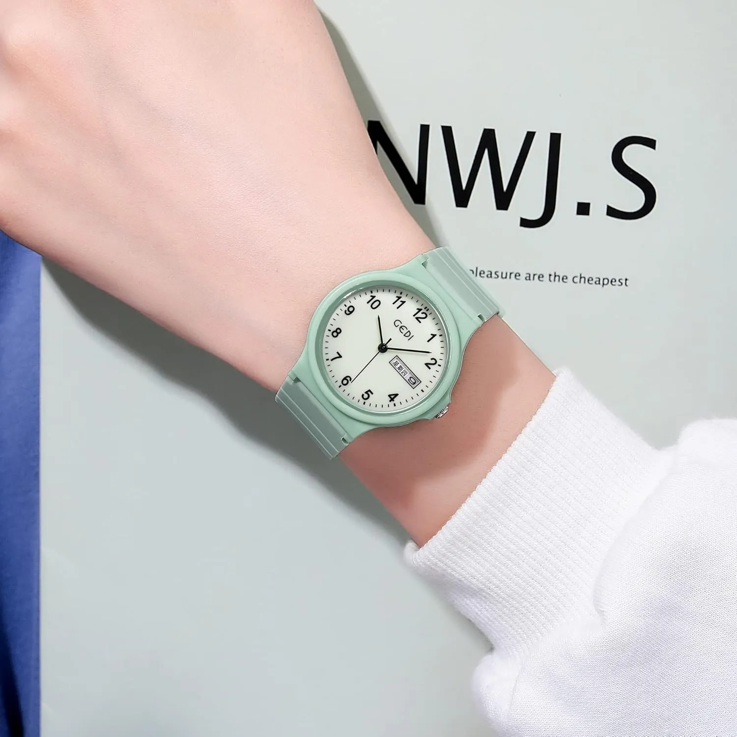 Women Ladies Gosasa Women's Watch Casual Watch for Women Silicone Band Ladies Watch for Women Date Week Waterproof hay garb Scottish Minimalist Luminous Pointers Watch for 