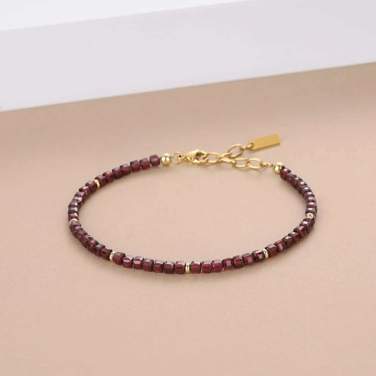 Women, Square Gemstone Crystal Bracelet for Women anxious resemble 3mm GAVU Beaded Bracelet for 