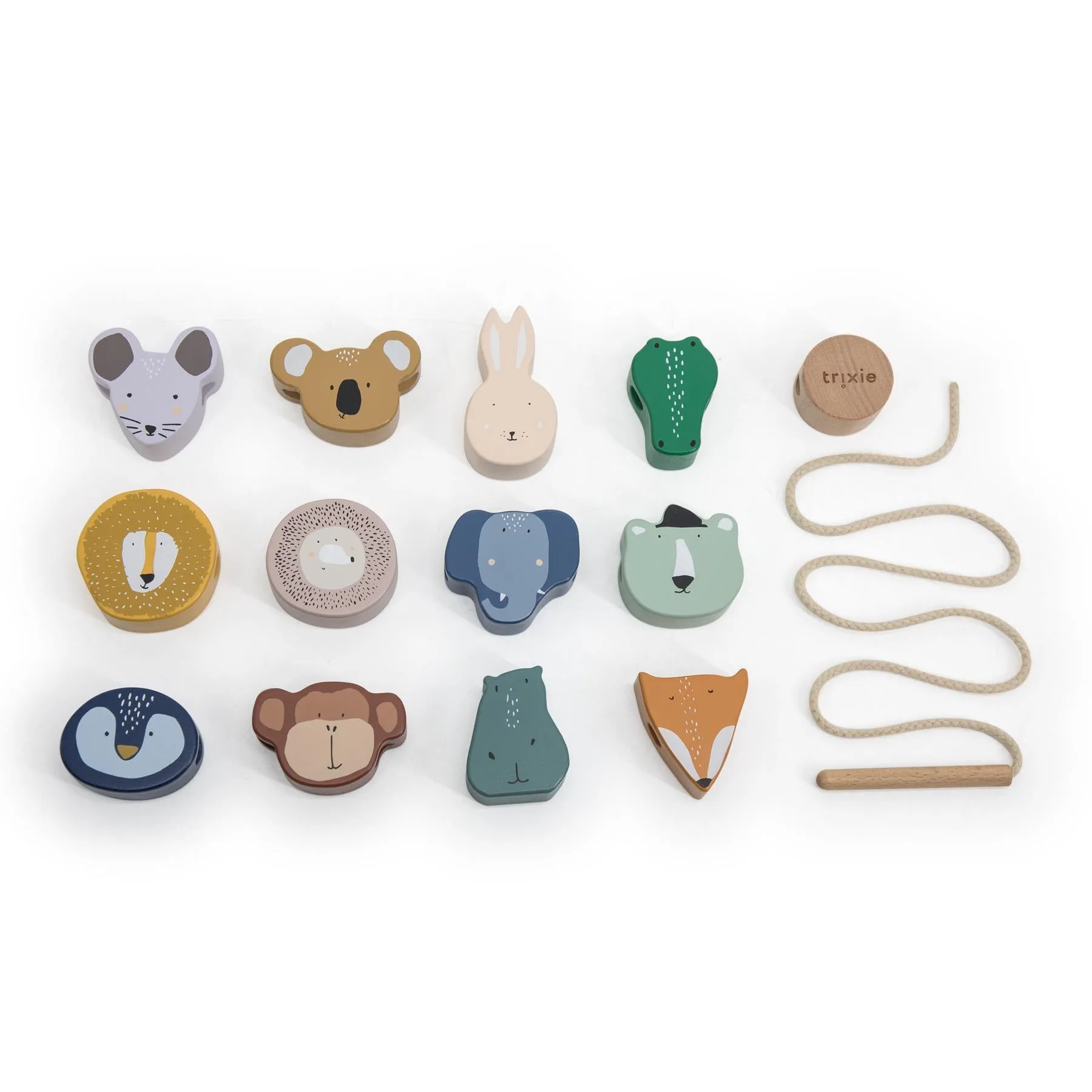 Wooden Animal Bead Threading Set for Children by Trixie
