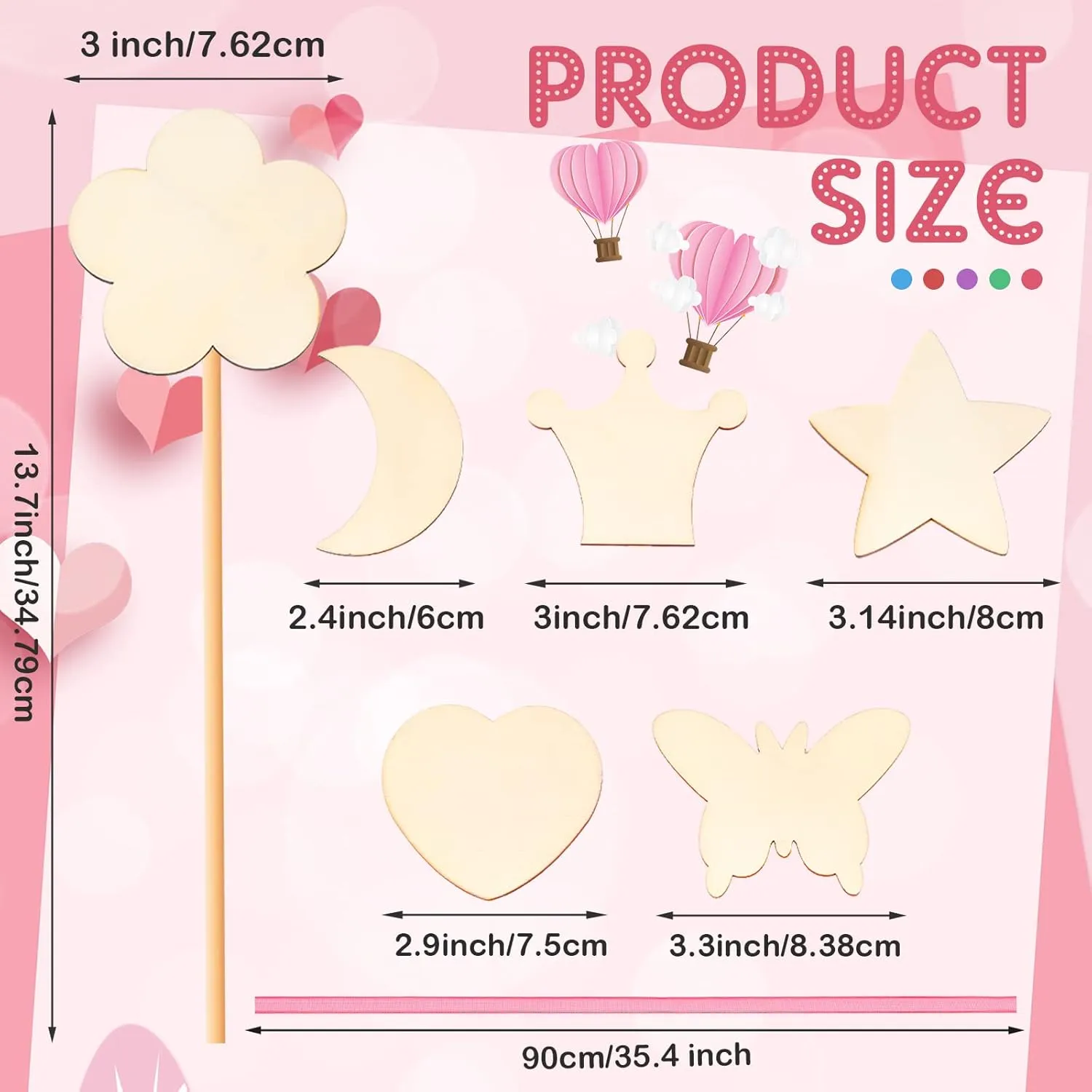 Wooden Fairy stench hectare foul joint plausible Wands, Gem Stickers, Ribbons Unfinished Wooden DIY Magical Crafts Moon Butterfly Magical Crafts for Girls Make Your Own Princess(18 Sets) Chinco Princess Fairy Wands Kit Include 