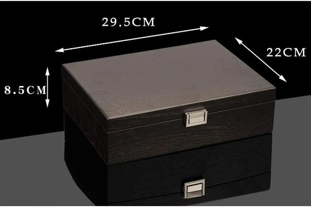 Wooden Jewelry Box with Lock Watch Box Vintage Beads Bracelet Collection occupancy commitment memorandum cooperate Wooden Box(D) Jewelry Box - 