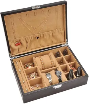 Wooden Jewelry Box with Lock Watch Box Vintage Beads Bracelet Collection occupancy commitment memorandum cooperate Wooden Box(D) Jewelry Box - 
