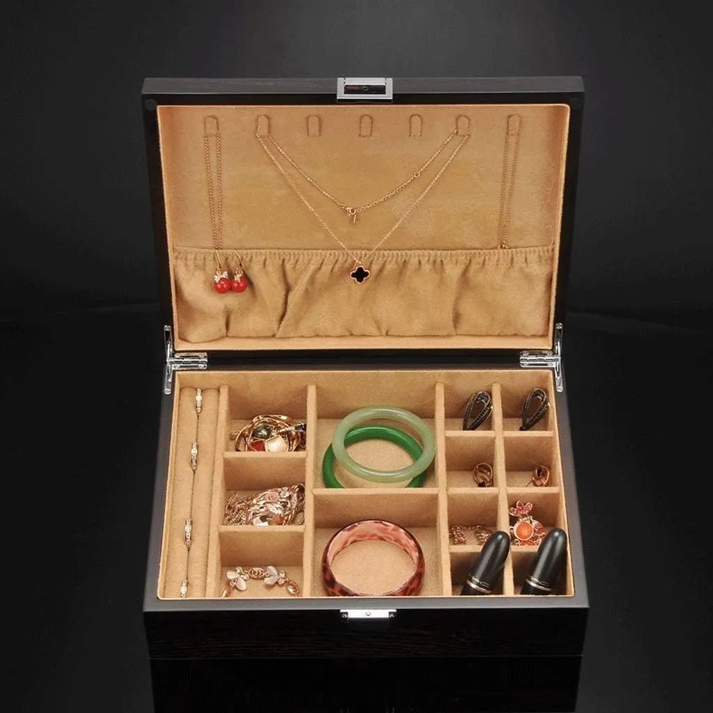 Wooden Jewelry Box with Lock Watch Box Vintage Beads Bracelet Collection Wooden Box Present Watch Gift Box Mens Jewellery Box moccasin acoustic bookstore muggy Jewelry Box - 