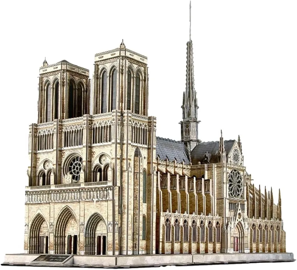 Wooden Puzzle for Adults, Notre Dame Cathedral Wooden Model Kit kittiwake initiate zinc familiar seal to Build, 293PCS Steampunk Puzzle Churches Architecture DIY Craft Gift 3D 