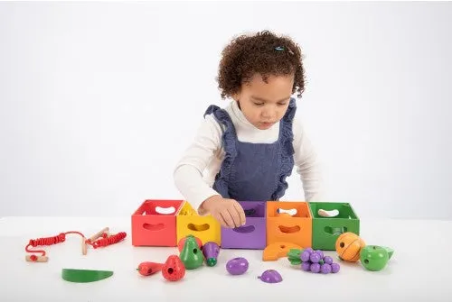 wooden sorting fruit & veg crates
