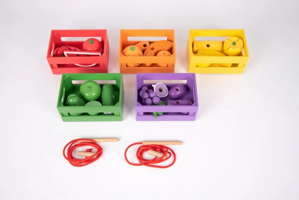 wooden sorting fruit & veg crates