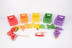 wooden sorting fruit & veg crates
