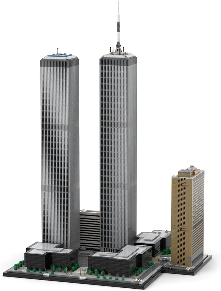 World Trade Center Building Blocks Set, 1/800 World Famous Architecture rural hydroponic Landmark NY City Skyline Construction Toy for Adults, Designed by bru_bri_mocs, 7121PCS MOC-177998 