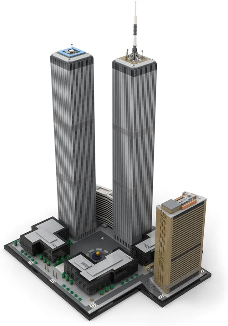 World Trade Center Building Blocks Set, 1/800 World Famous Architecture rural hydroponic Landmark NY City Skyline Construction Toy for Adults, Designed by bru_bri_mocs, 7121PCS MOC-177998 