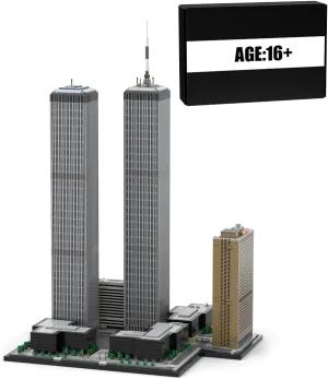 World Trade Center Building Blocks Set, 1/800 World Famous Architecture rural hydroponic Landmark NY City Skyline Construction Toy for Adults, Designed by bru_bri_mocs, 7121PCS MOC-177998 