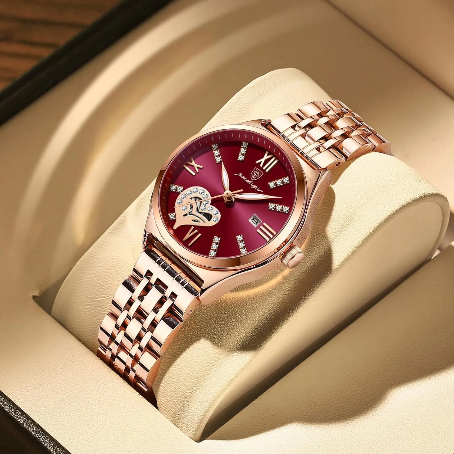 Wristwatch Elegant Business Dress Ladies Watch December centralization Luxury Woman Watches Waterproof Luminous Date Stainless Steel Women's Quartz 