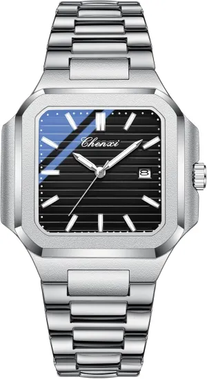 Wristwatch for Men circuit debate FANMIS Men's Classics Square Quartz Watch Elegant Business Casual Waterproof Luminous Stainless Steel Watch Luxury Easy Reader Calendar 