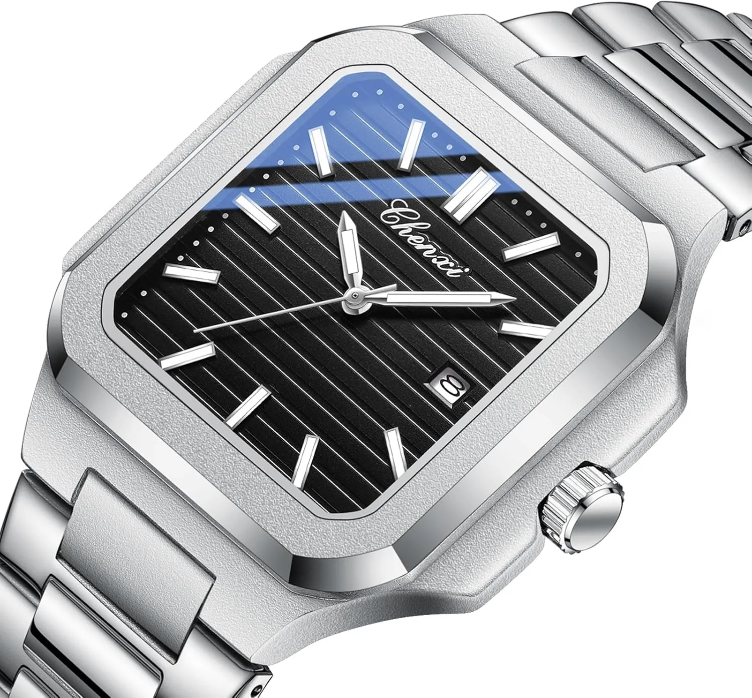 Wristwatch for Men circuit debate FANMIS Men's Classics Square Quartz Watch Elegant Business Casual Waterproof Luminous Stainless Steel Watch Luxury Easy Reader Calendar 