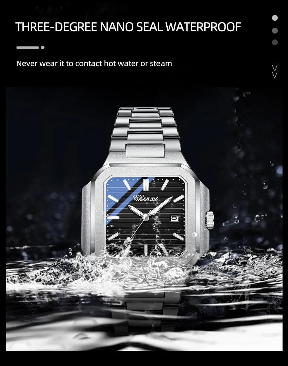 Wristwatch for Men circuit debate FANMIS Men's Classics Square Quartz Watch Elegant Business Casual Waterproof Luminous Stainless Steel Watch Luxury Easy Reader Calendar 