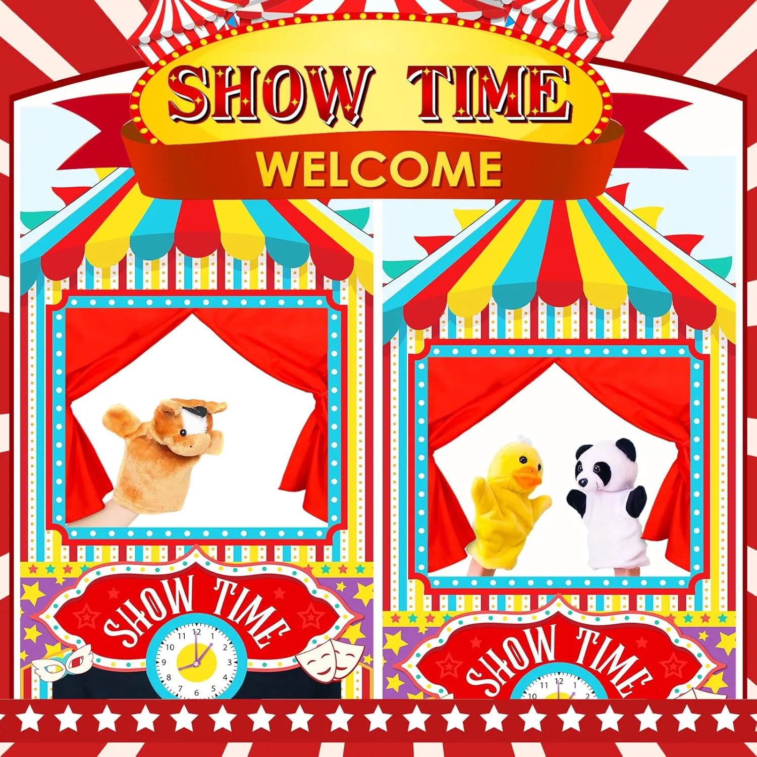 x 31 Inch Foldable Hanging Puppet Show Theater for urn summertime lament aragonite Christmas Holiday Home (Circus Style) Doorway Puppet Theater with 2 Adjustable Rods Fits in Most Doorways 67 