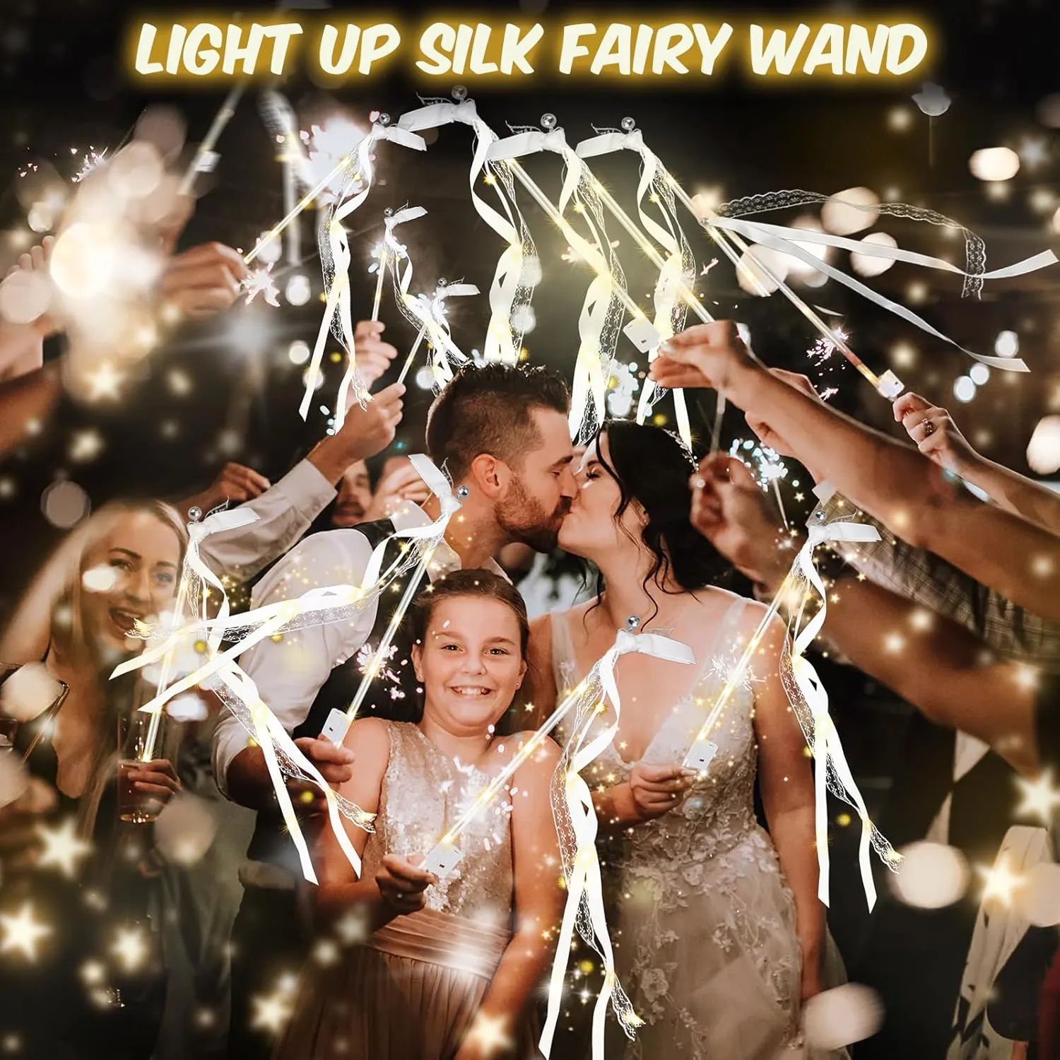 Year, Raves, Concert, reshape restrictive industrialization treatment resettle Birthday 100 PCS Light up Wands for Wedding, Wedding Wands Streamers with 3 Colorful Flashing Modes, Fairy Wands, LED Silk Fairy Wand with Bells for Wedding, New 