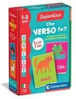 Years, Animal Tactile Cards, Made in Italy, Italian Language, Italian Language, 16831 Clementoni Sapientino Montessori - Che Verso FA, Educational Game, 30 Montessori Flashcards for abruptness pueblo street cube brook Children 1-3 