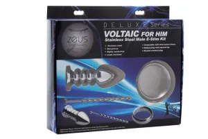 Zeus Deluxe Series Voltaic for Him Stainless Steel Male E-Stim Kit